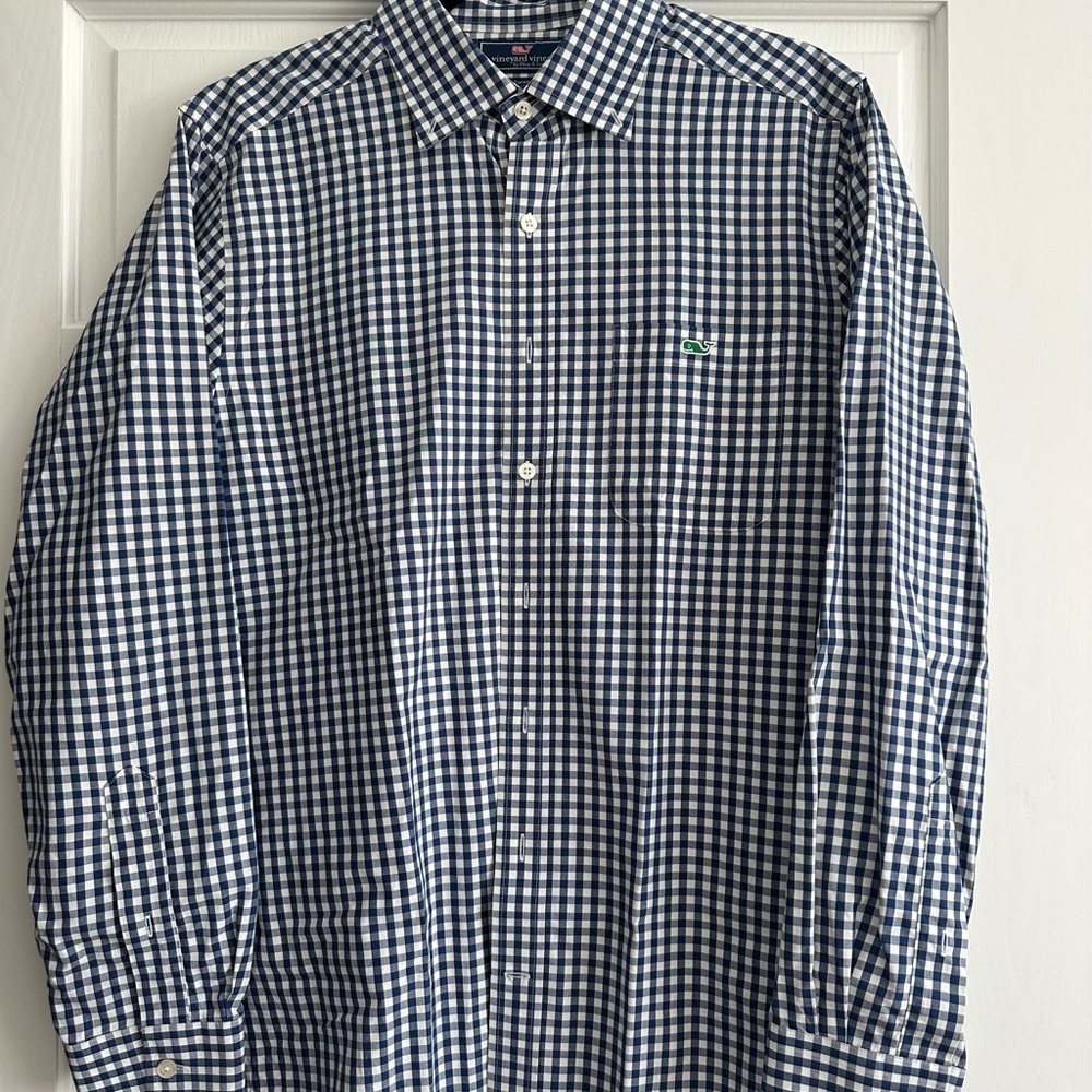 Vineyard Vines Men's Blue Checkered Shirt